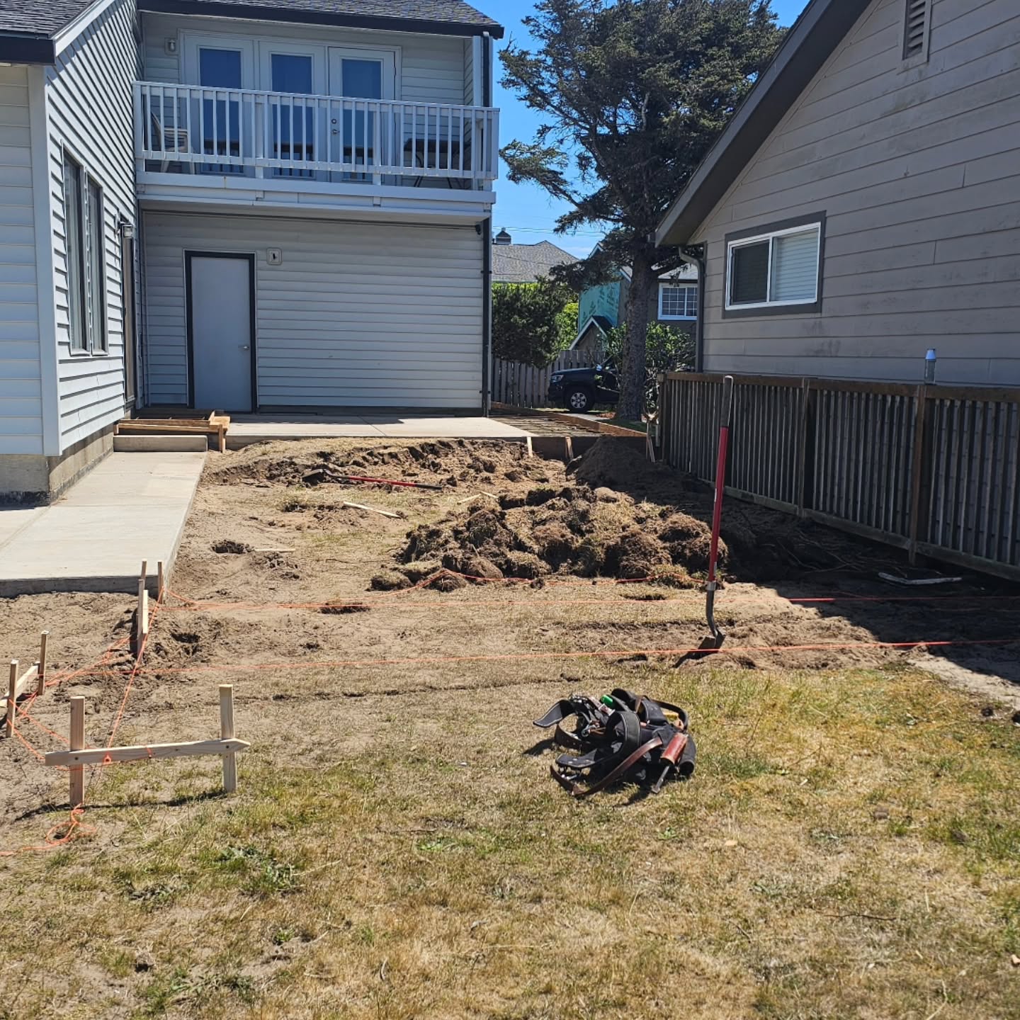 Backyard excavation and layout for a new build
